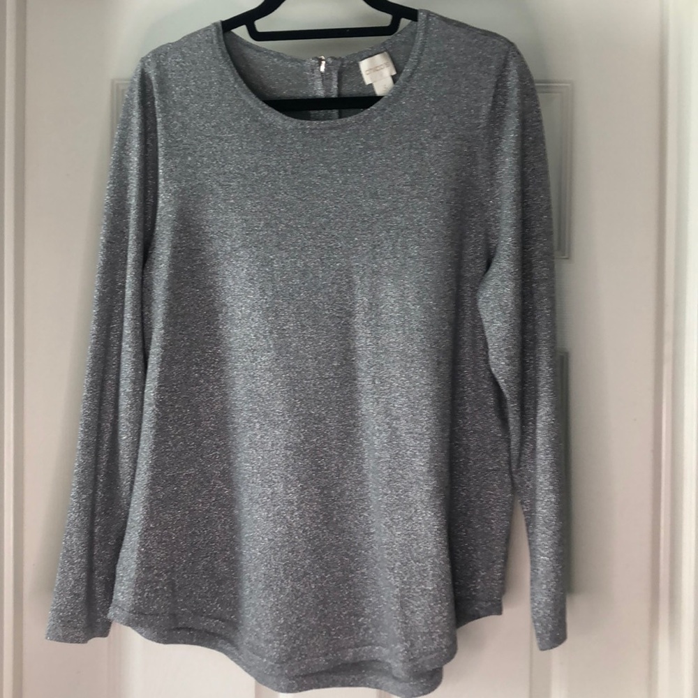 Chico's Lady's Top - Silver/Gray/Black - 3 (XL)